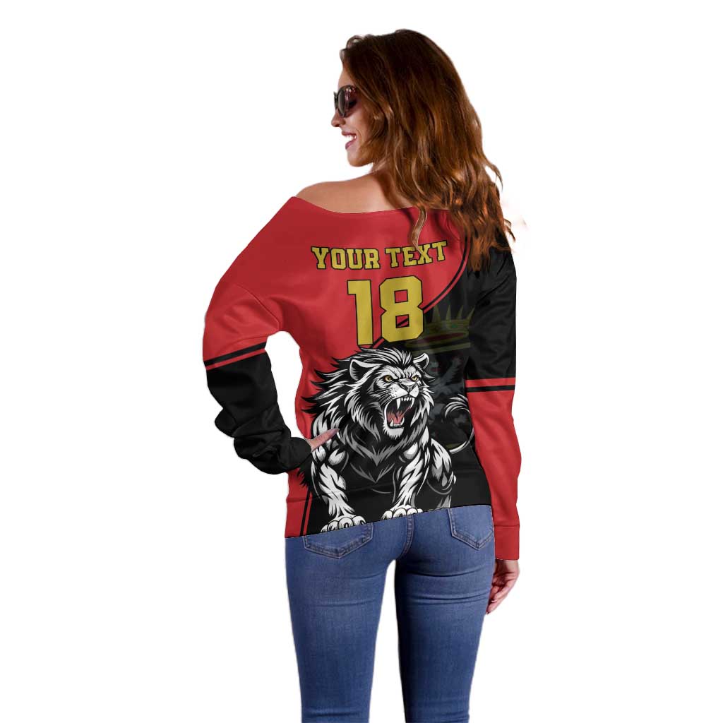 Custom Aosta Valley Off Shoulder Sweater Lion Sporty Style - Wonder Print Shop