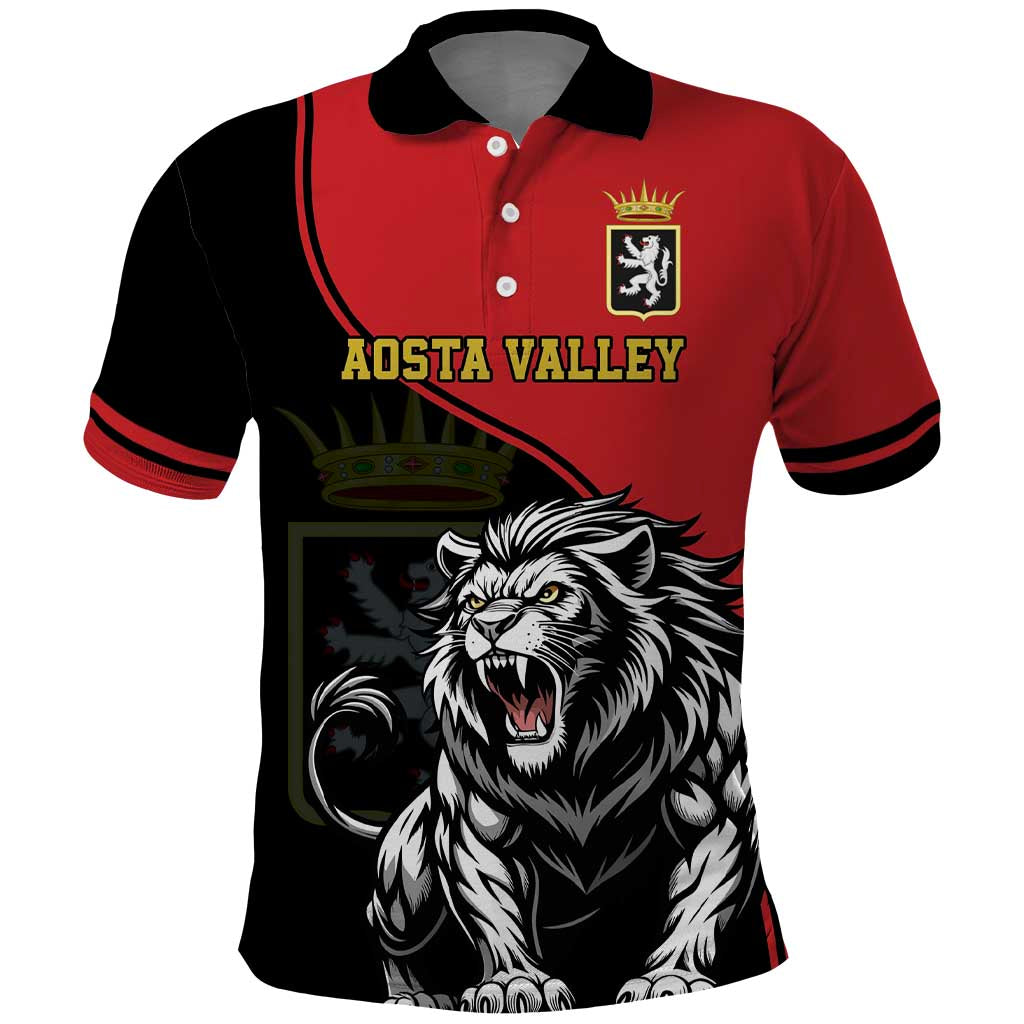 Custom Aosta Valley Polo Shirt Lion Sporty Style - Wonder Print Shop
