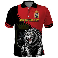 Custom Aosta Valley Polo Shirt Lion Sporty Style - Wonder Print Shop