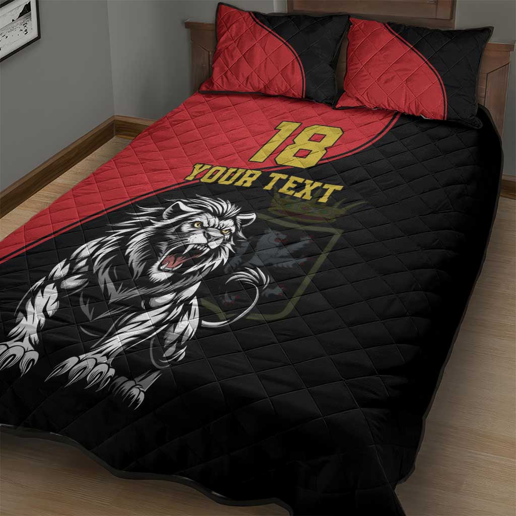 Custom Aosta Valley Quilt Bed Set Lion Sporty Style - Wonder Print Shop