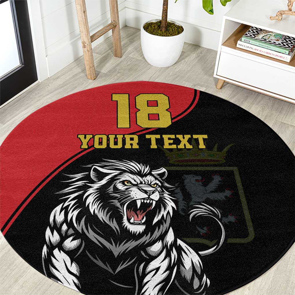 Custom Aosta Valley Round Carpet Lion Sporty Style - Wonder Print Shop