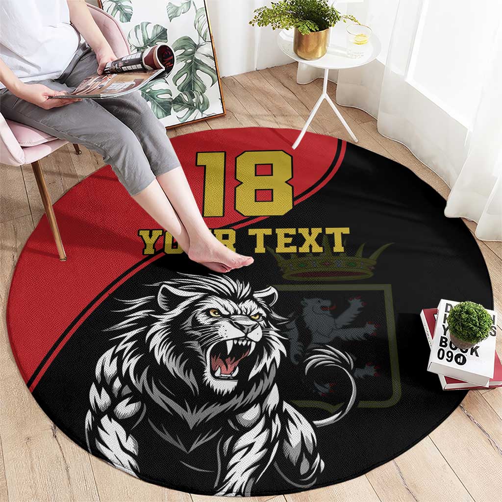 Custom Aosta Valley Round Carpet Lion Sporty Style - Wonder Print Shop