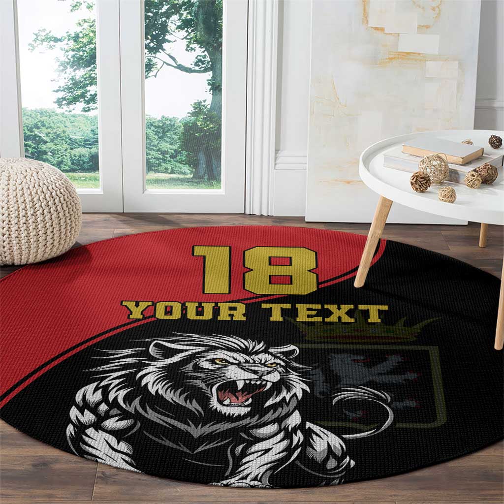 Custom Aosta Valley Round Carpet Lion Sporty Style - Wonder Print Shop