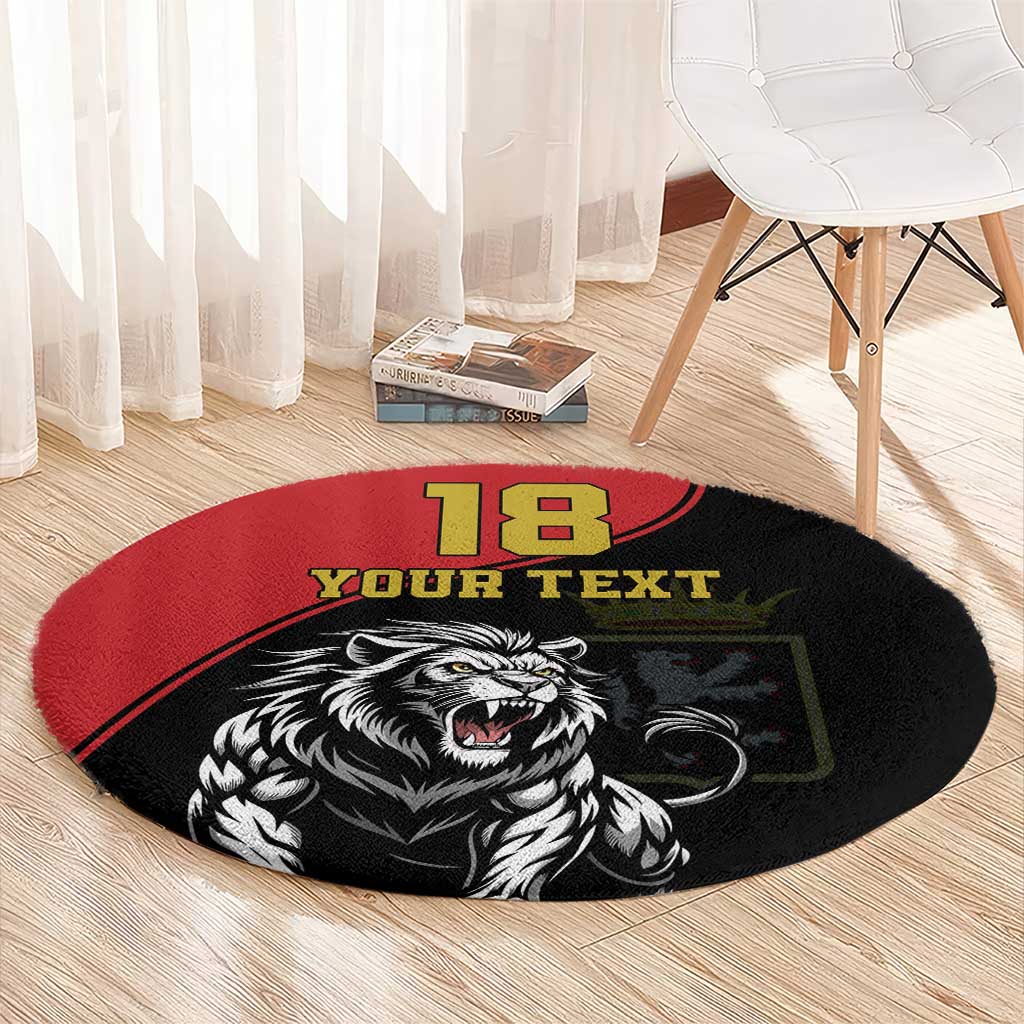 Custom Aosta Valley Round Carpet Lion Sporty Style - Wonder Print Shop
