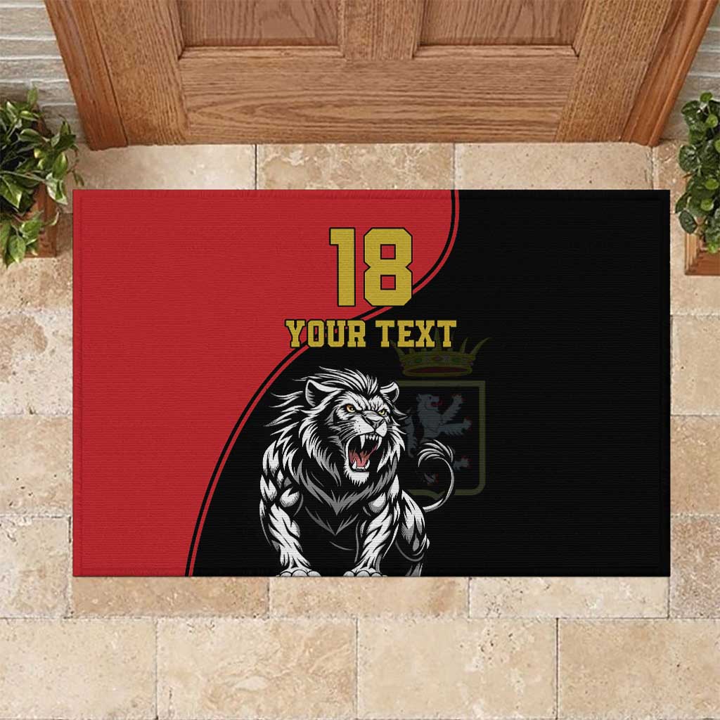 Custom Aosta Valley Rubber Doormat Lion Sporty Style - Wonder Print Shop