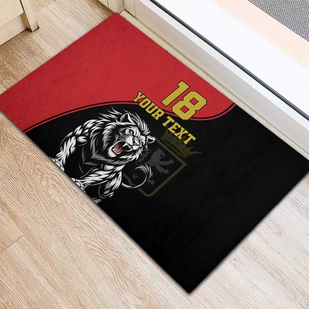 Custom Aosta Valley Rubber Doormat Lion Sporty Style - Wonder Print Shop
