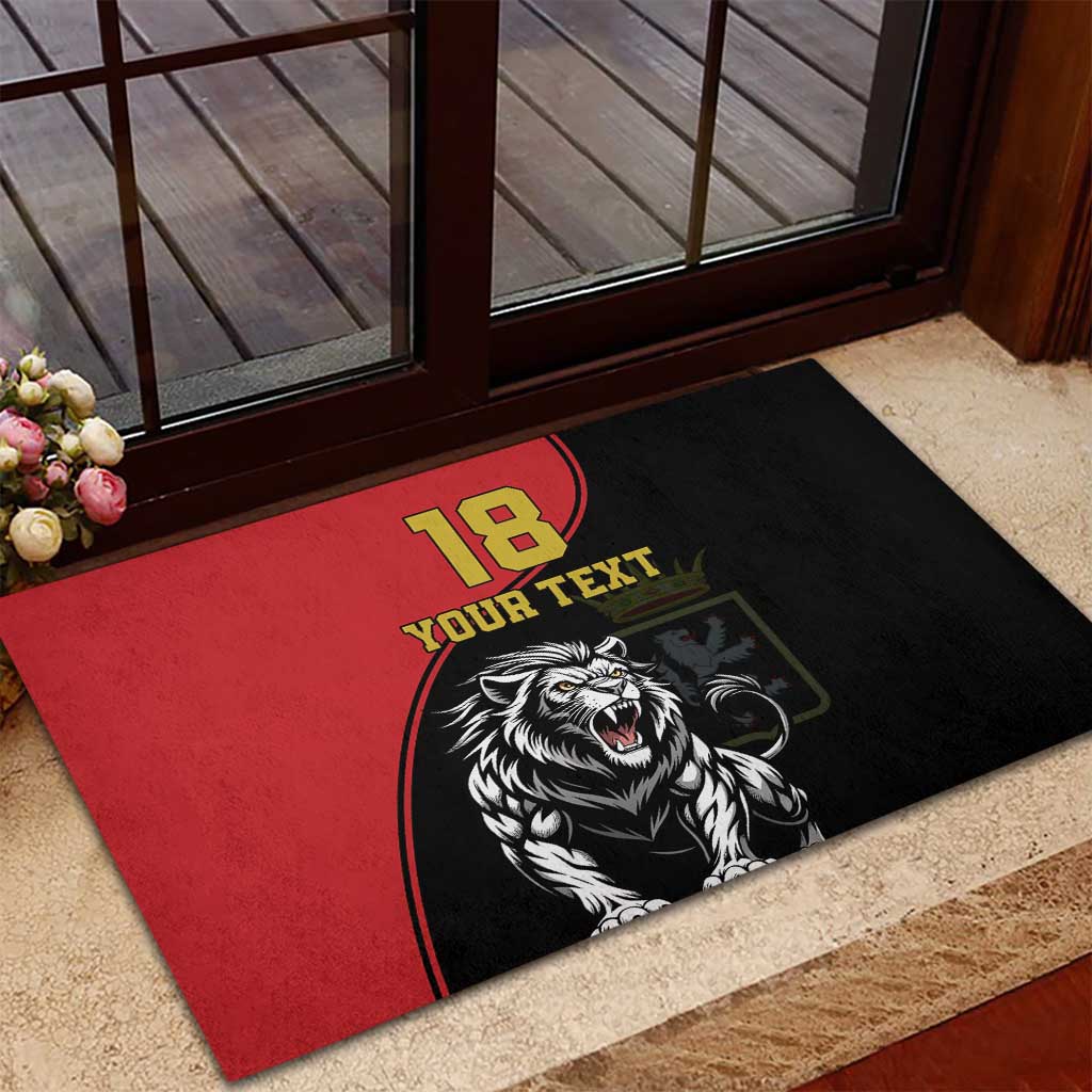 Custom Aosta Valley Rubber Doormat Lion Sporty Style - Wonder Print Shop