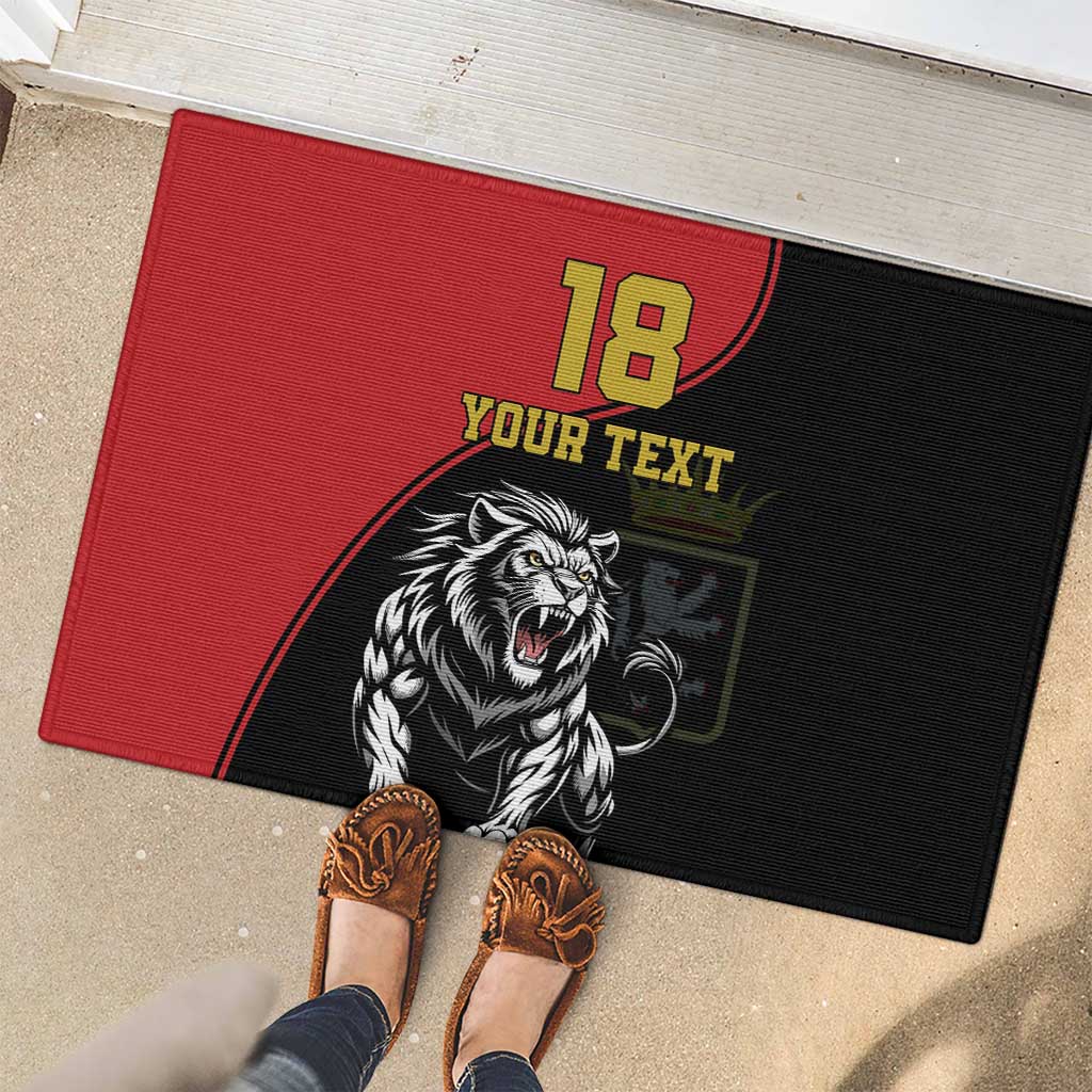 Custom Aosta Valley Rubber Doormat Lion Sporty Style - Wonder Print Shop