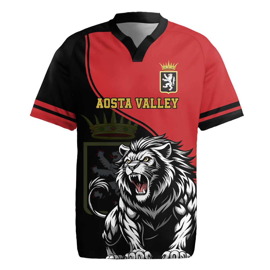 Custom Aosta Valley Rugby Jersey Lion Sporty Style - Wonder Print Shop