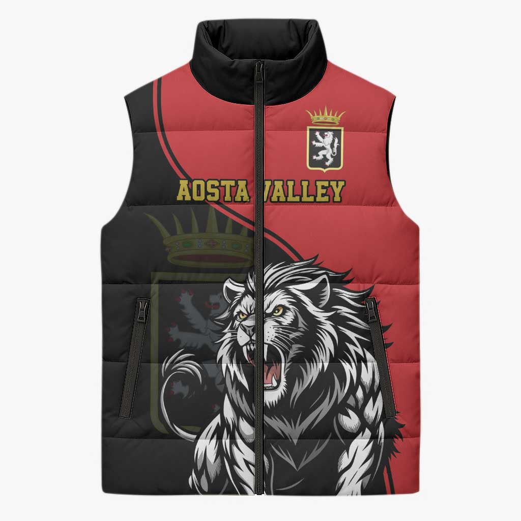 Custom Aosta Valley Sleeveless Puffer Jacket Lion Sporty Style - Wonder Print Shop