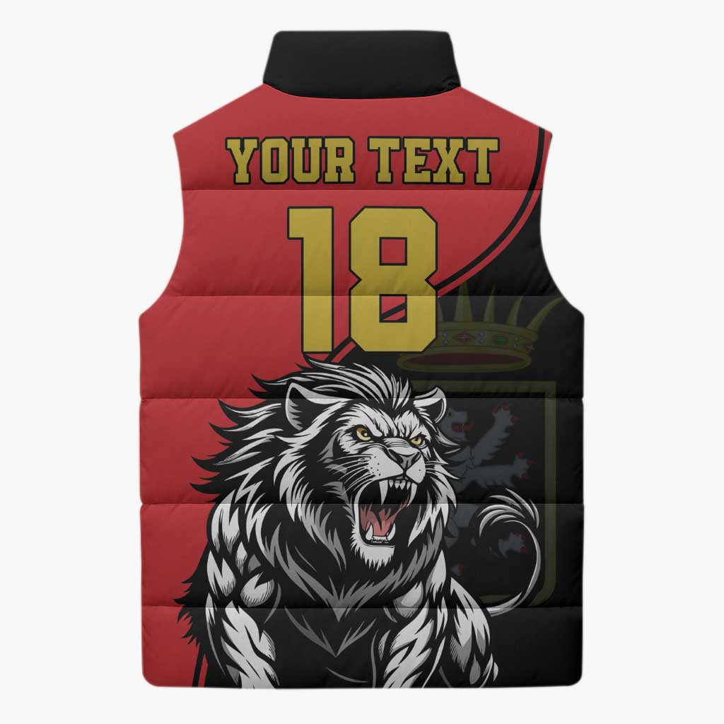 Custom Aosta Valley Sleeveless Puffer Jacket Lion Sporty Style - Wonder Print Shop