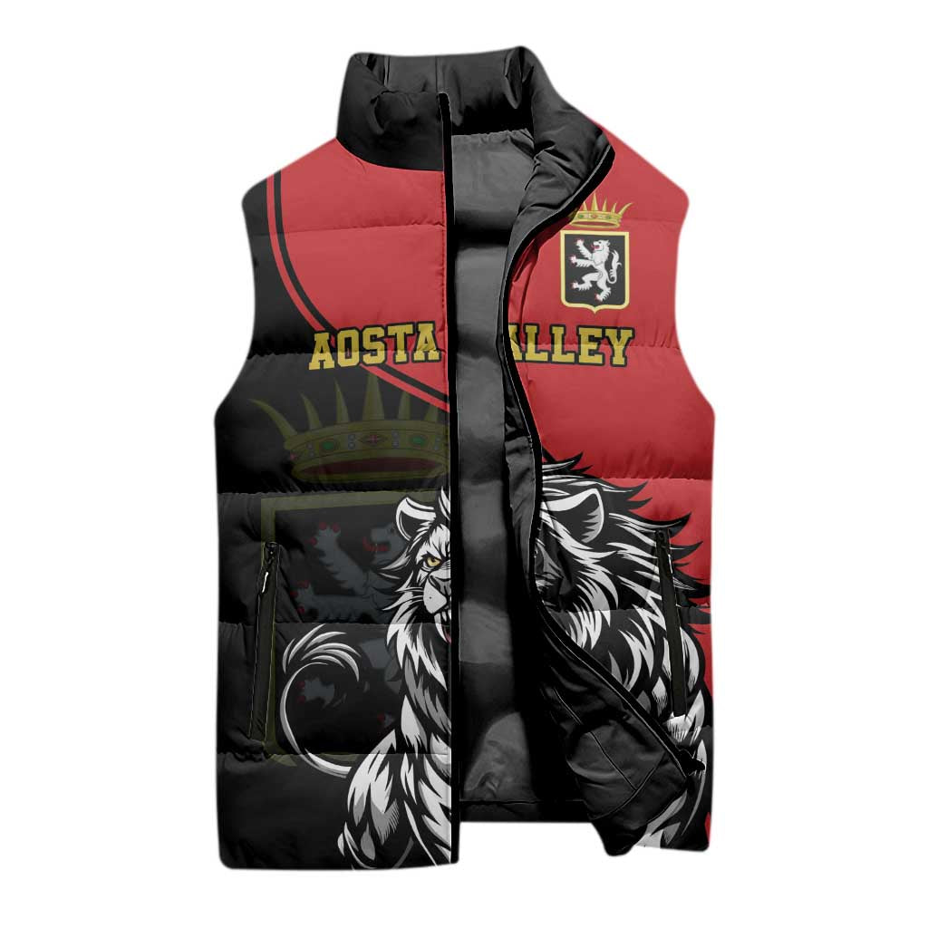 Custom Aosta Valley Sleeveless Puffer Jacket Lion Sporty Style - Wonder Print Shop