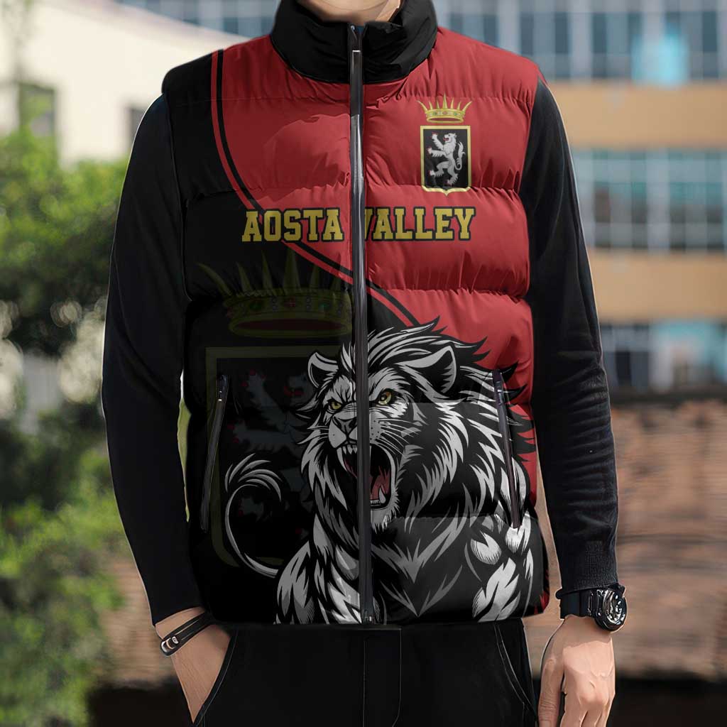 Custom Aosta Valley Sleeveless Puffer Jacket Lion Sporty Style - Wonder Print Shop
