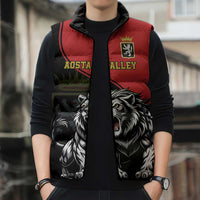 Custom Aosta Valley Sleeveless Puffer Jacket Lion Sporty Style - Wonder Print Shop