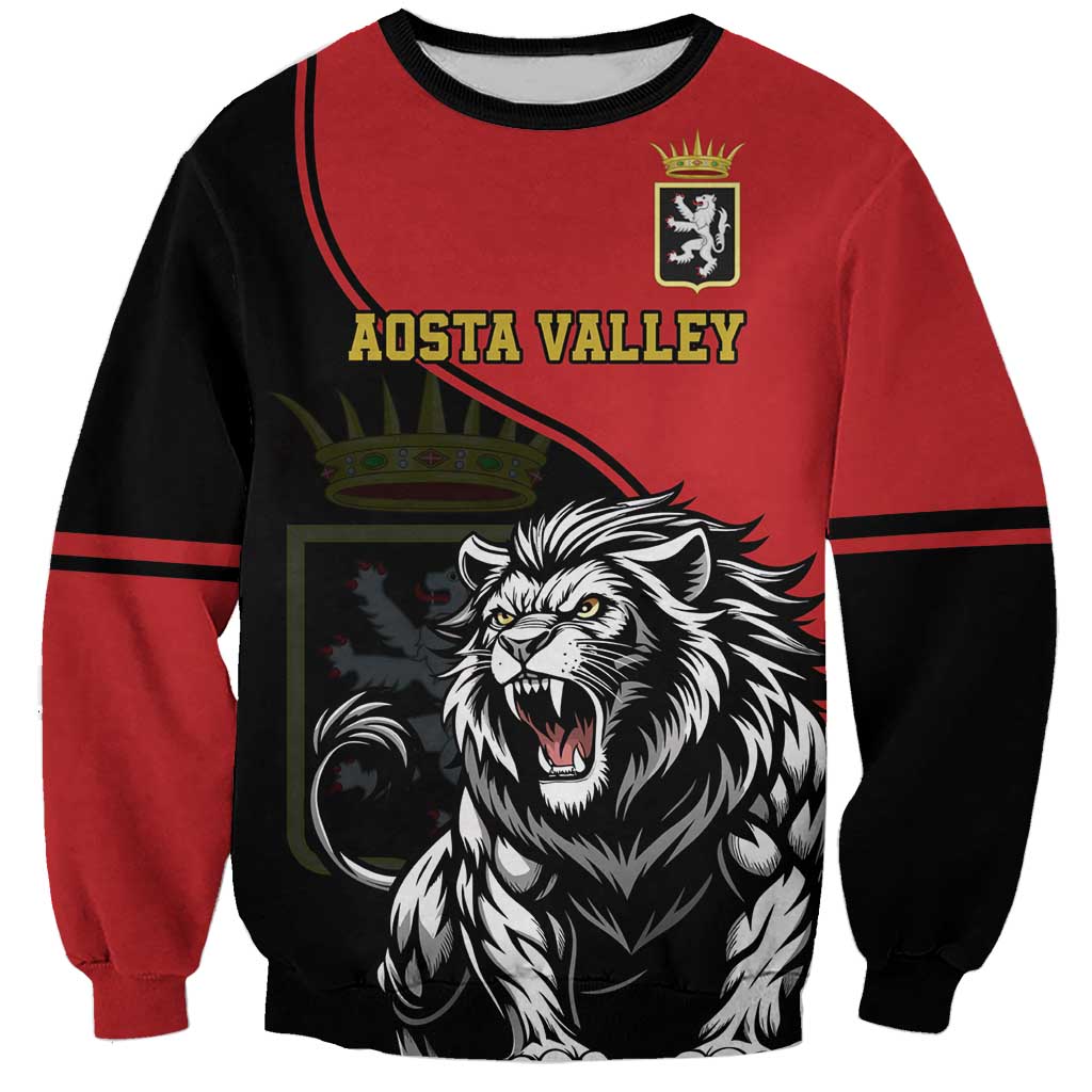 Custom Aosta Valley Sweatshirt Lion Sporty Style - Wonder Print Shop