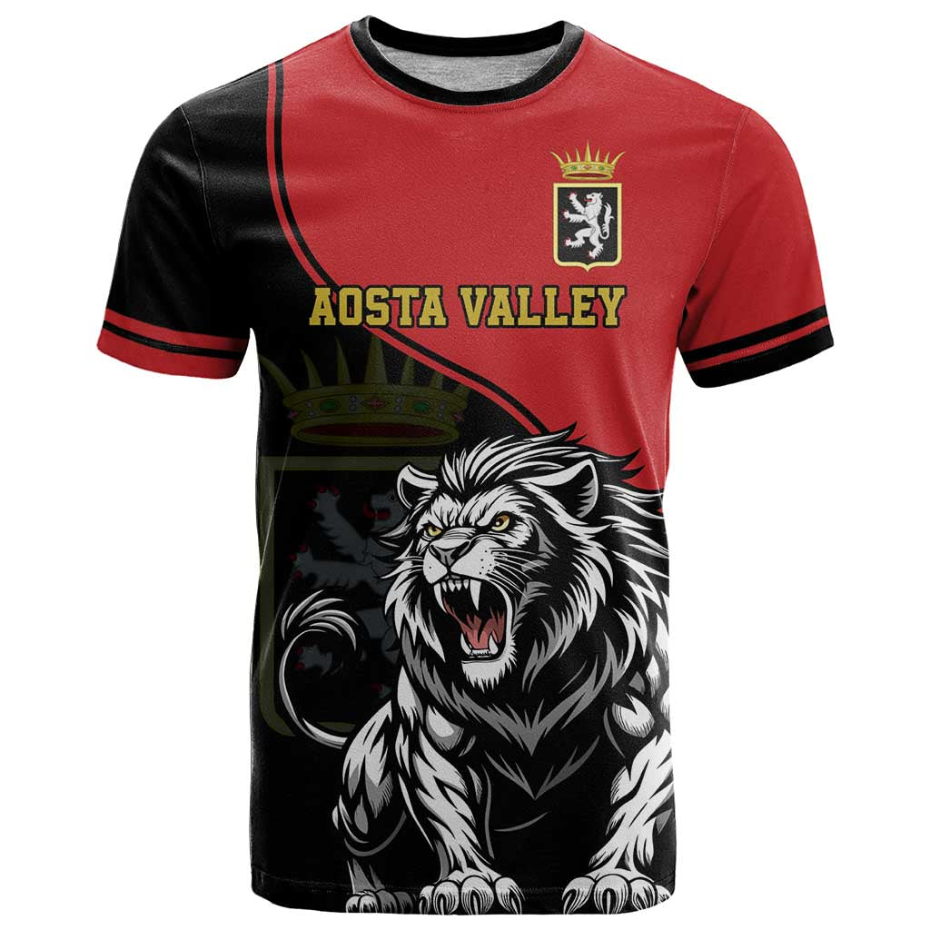 Custom Aosta Valley T Shirt Lion Sporty Style - Wonder Print Shop