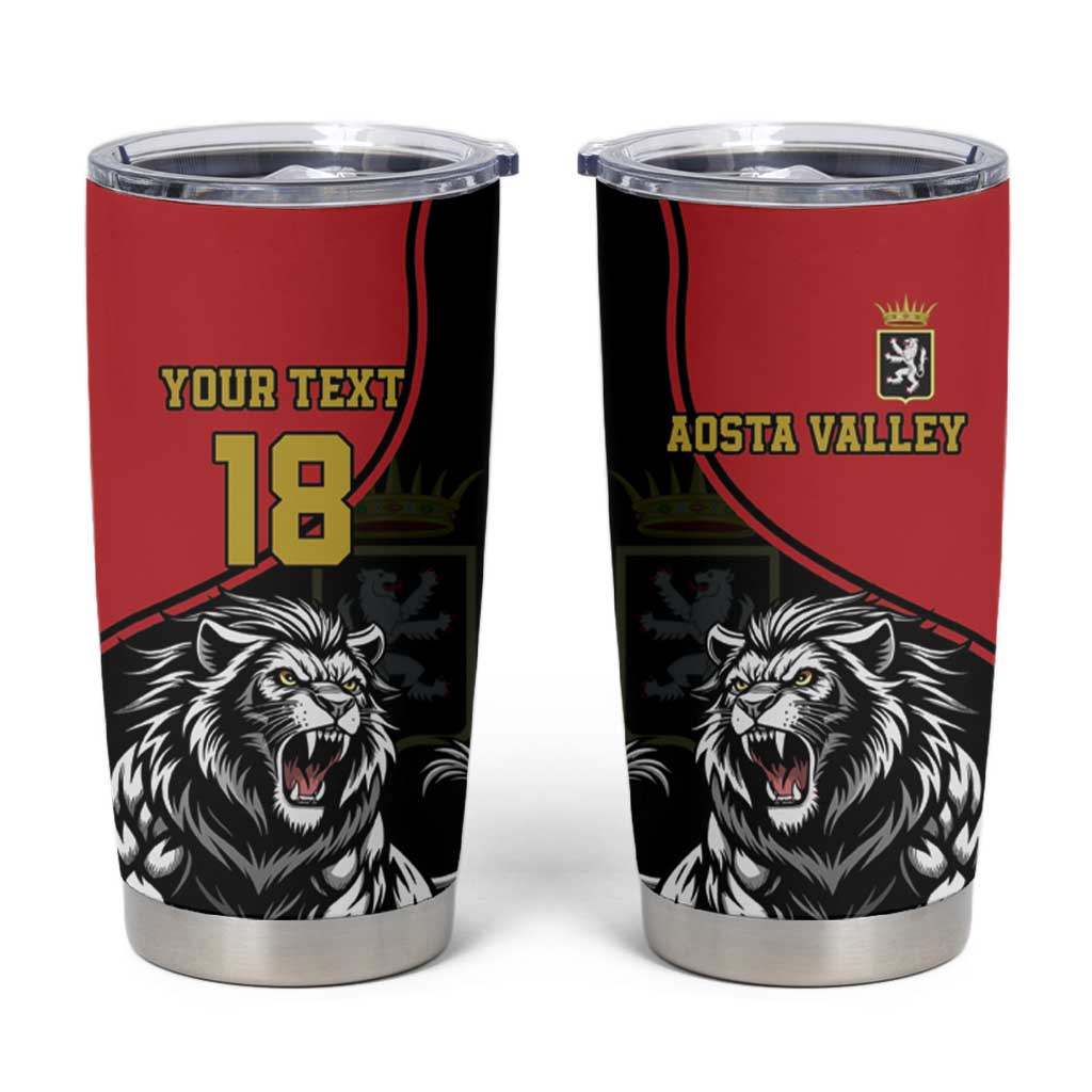 Custom Aosta Valley Tumbler Cup Lion Sporty Style - Wonder Print Shop