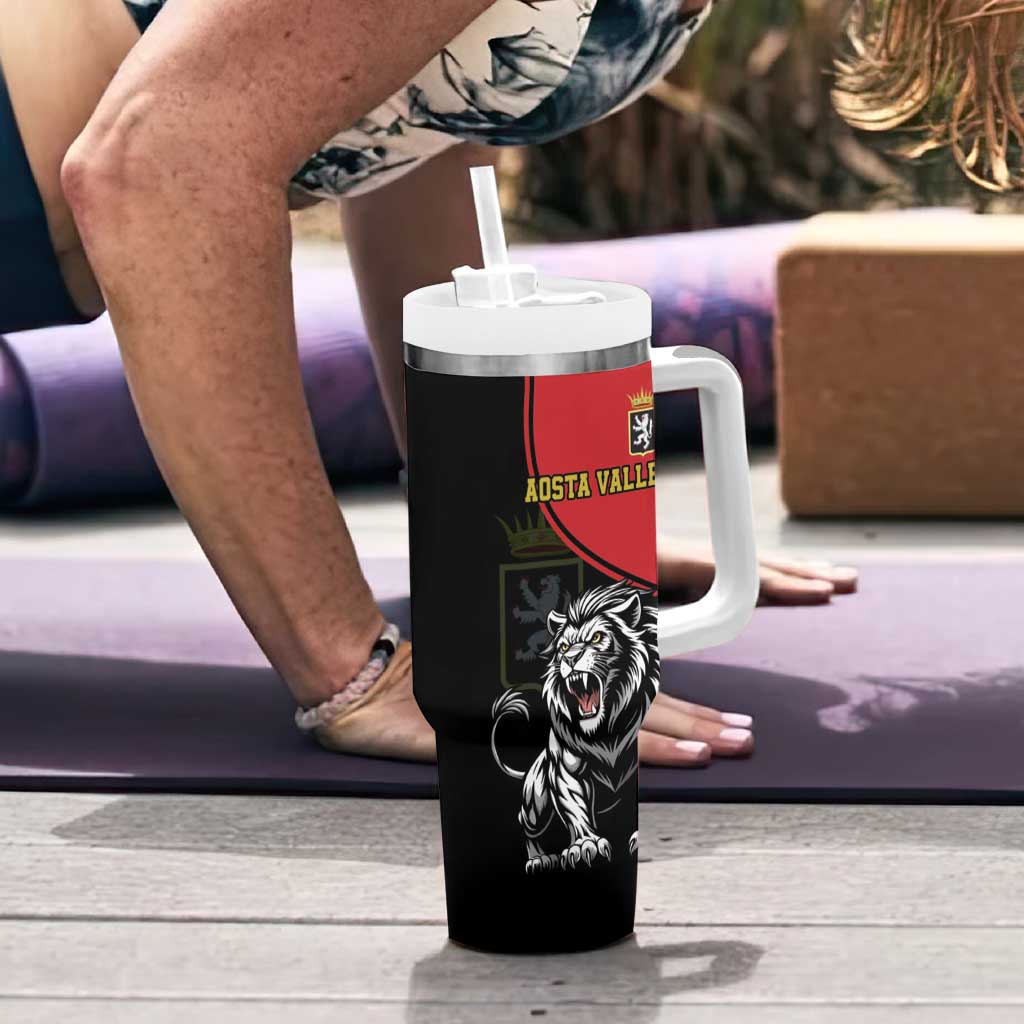 Custom Aosta Valley Tumbler With Handle Lion Sporty Style - Wonder Print Shop