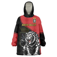 Custom Aosta Valley Wearable Blanket Hoodie Lion Sporty Style - Wonder Print Shop