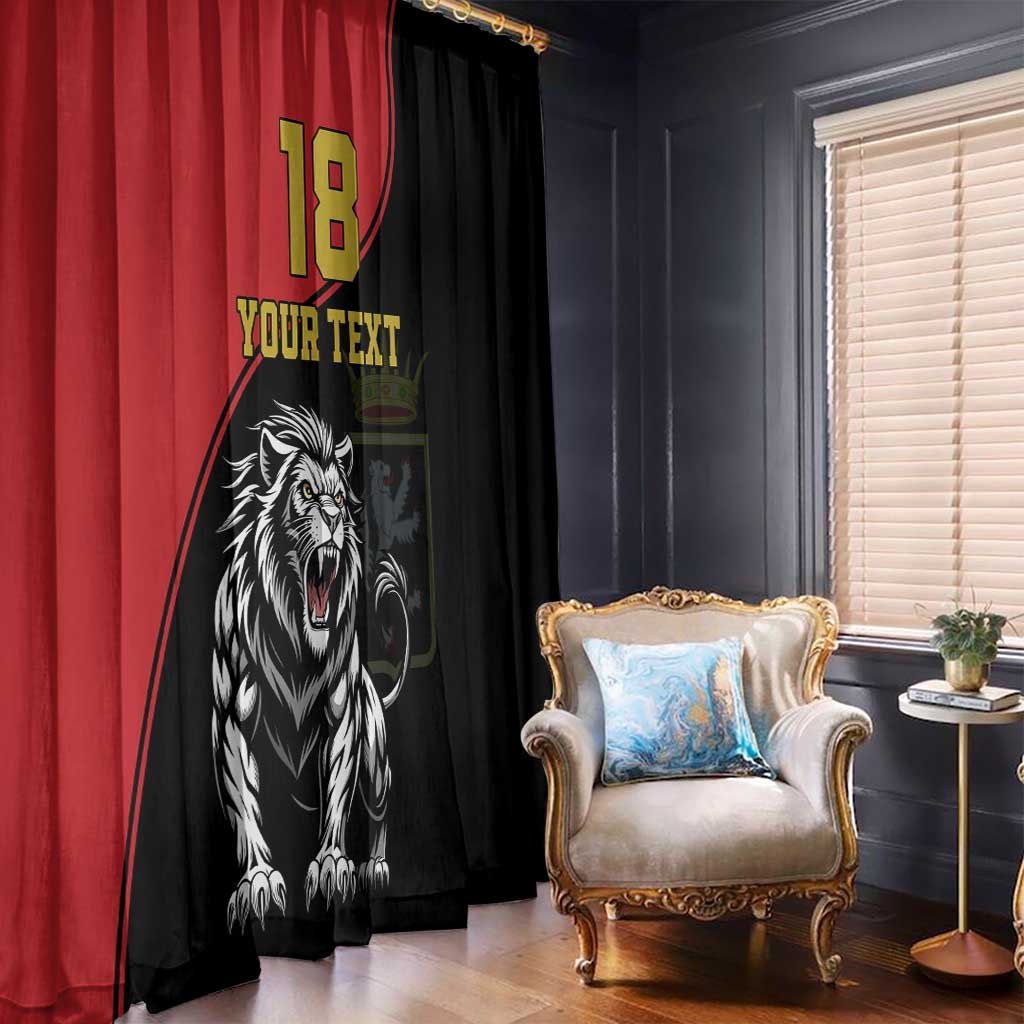 Custom Aosta Valley Window Curtain Lion Sporty Style - Wonder Print Shop