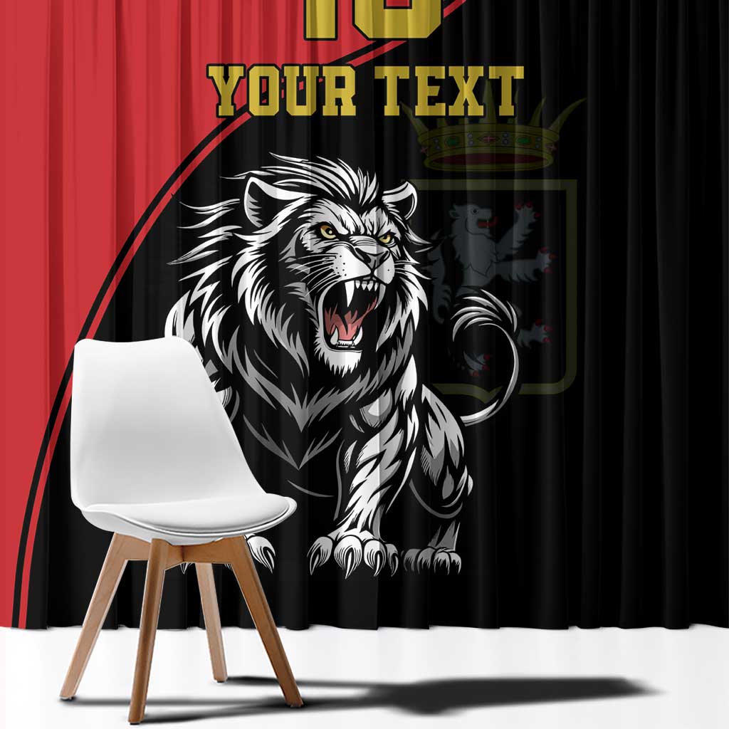 Custom Aosta Valley Window Curtain Lion Sporty Style - Wonder Print Shop