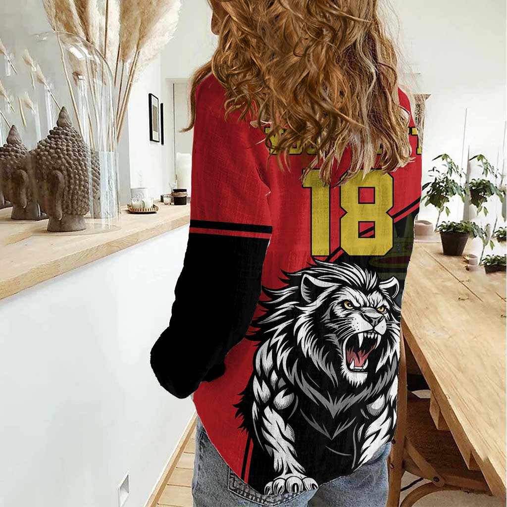 Custom Aosta Valley Women Casual Shirt Lion Sporty Style - Wonder Print Shop