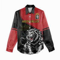 Custom Aosta Valley Women Casual Shirt Lion Sporty Style - Wonder Print Shop