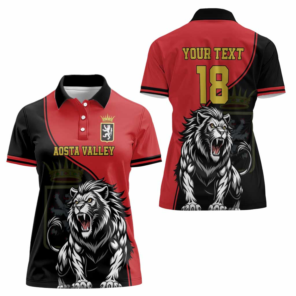 Custom Aosta Valley Women Polo Shirt Lion Sporty Style - Wonder Print Shop