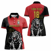 Custom Aosta Valley Women Polo Shirt Lion Sporty Style - Wonder Print Shop