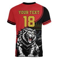 Custom Aosta Valley Women V-Neck T-Shirt Lion Sporty Style - Wonder Print Shop