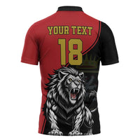 Custom Aosta Valley Zipper Polo Shirt Lion Sporty Style - Wonder Print Shop