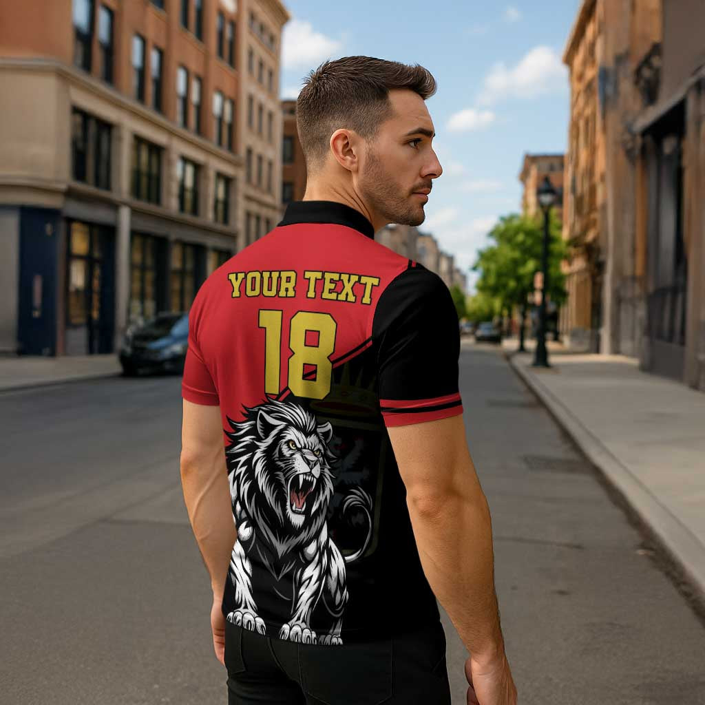 Custom Aosta Valley Zipper Polo Shirt Lion Sporty Style - Wonder Print Shop