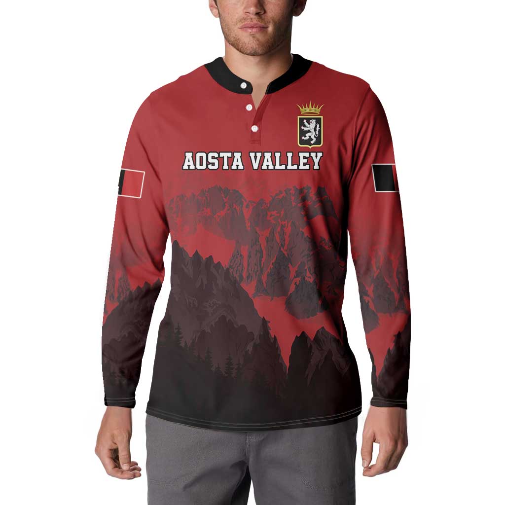 Custom Aosta Valley Button Sweatshirt Mont Blanc Sporty Style - Wonder Print Shop