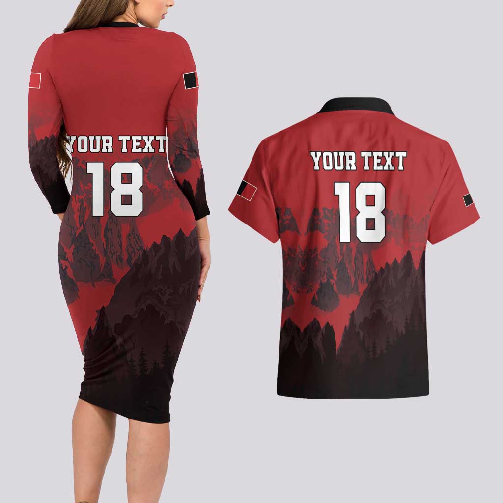 Custom Aosta Valley Couples Matching Long Sleeve Bodycon Dress and Hawaiian Shirt Mont Blanc Sporty Style - Wonder Print Shop