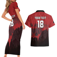 Custom Aosta Valley Couples Matching Short Sleeve Bodycon Dress and Hawaiian Shirt Mont Blanc Sporty Style - Wonder Print Shop