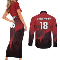 Custom Aosta Valley Couples Matching Short Sleeve Bodycon Dress and Long Sleeve Button Shirt Mont Blanc Sporty Style - Wonder Print Shop