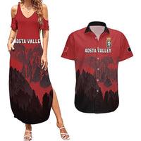 Custom Aosta Valley Couples Matching Summer Maxi Dress and Hawaiian Shirt Mont Blanc Sporty Style - Wonder Print Shop