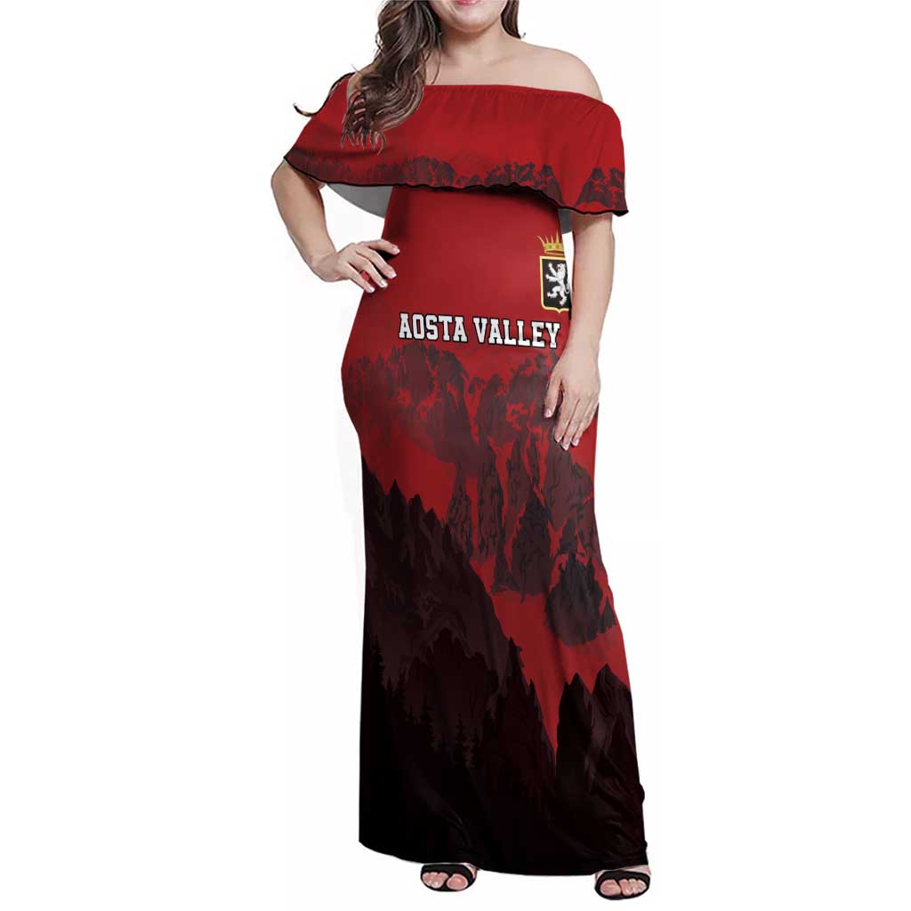 Custom Aosta Valley Family Matching Off Shoulder Maxi Dress and Hawaiian Shirt Mont Blanc Sporty Style - Wonder Print Shop