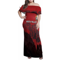 Custom Aosta Valley Family Matching Off Shoulder Maxi Dress and Hawaiian Shirt Mont Blanc Sporty Style - Wonder Print Shop