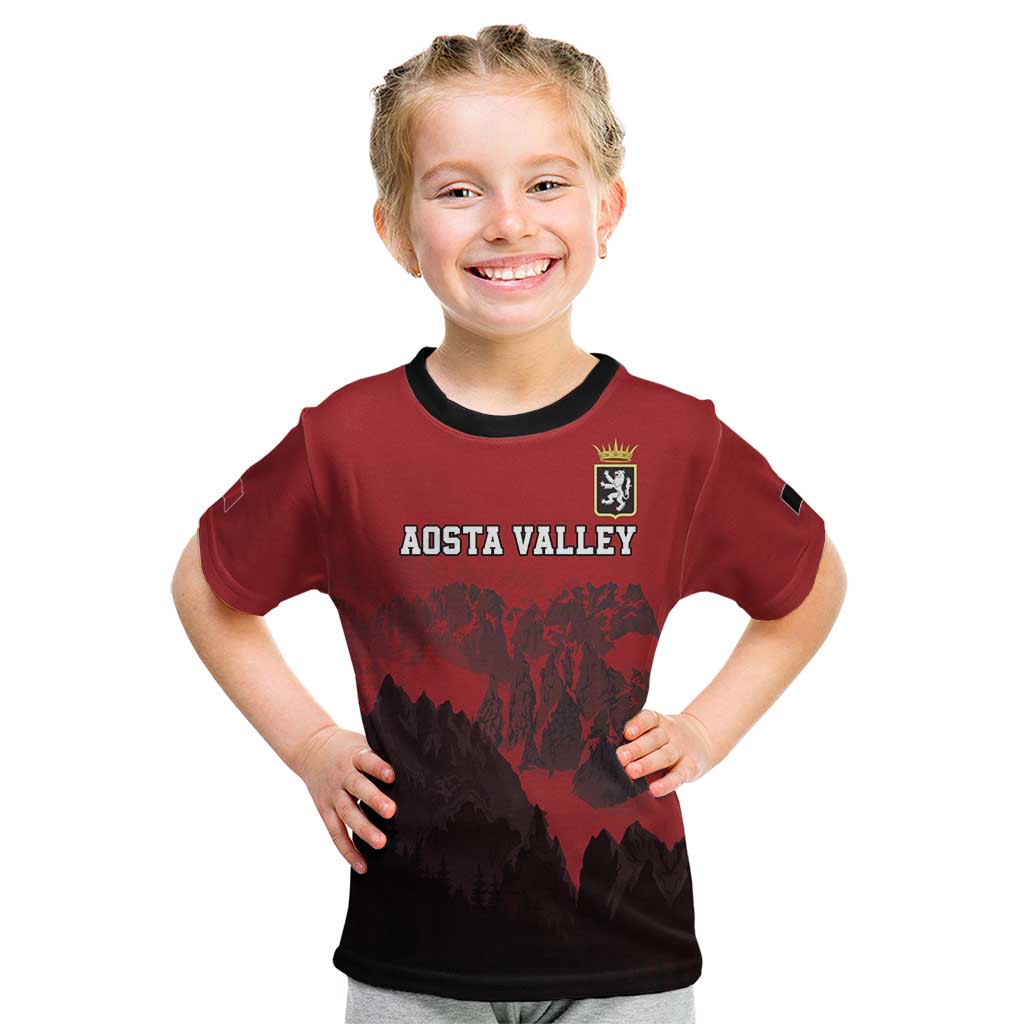 Custom Aosta Valley Kid T Shirt Mont Blanc Sporty Style - Wonder Print Shop