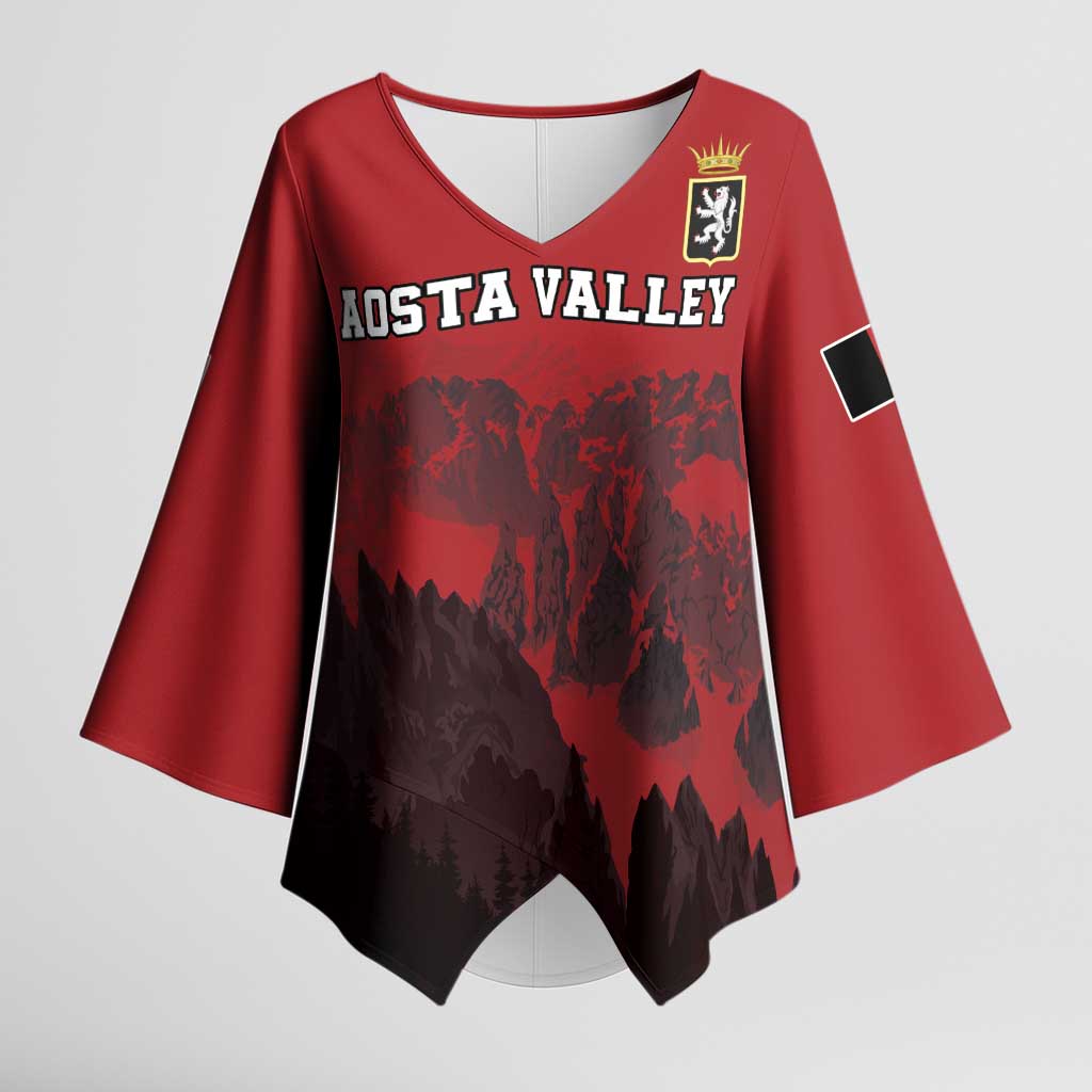 Custom Aosta Valley Kimono Sleeve Blouse Mont Blanc Sporty Style - Wonder Print Shop