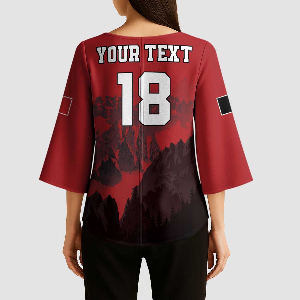 Custom Aosta Valley Kimono Sleeve Blouse Mont Blanc Sporty Style - Wonder Print Shop