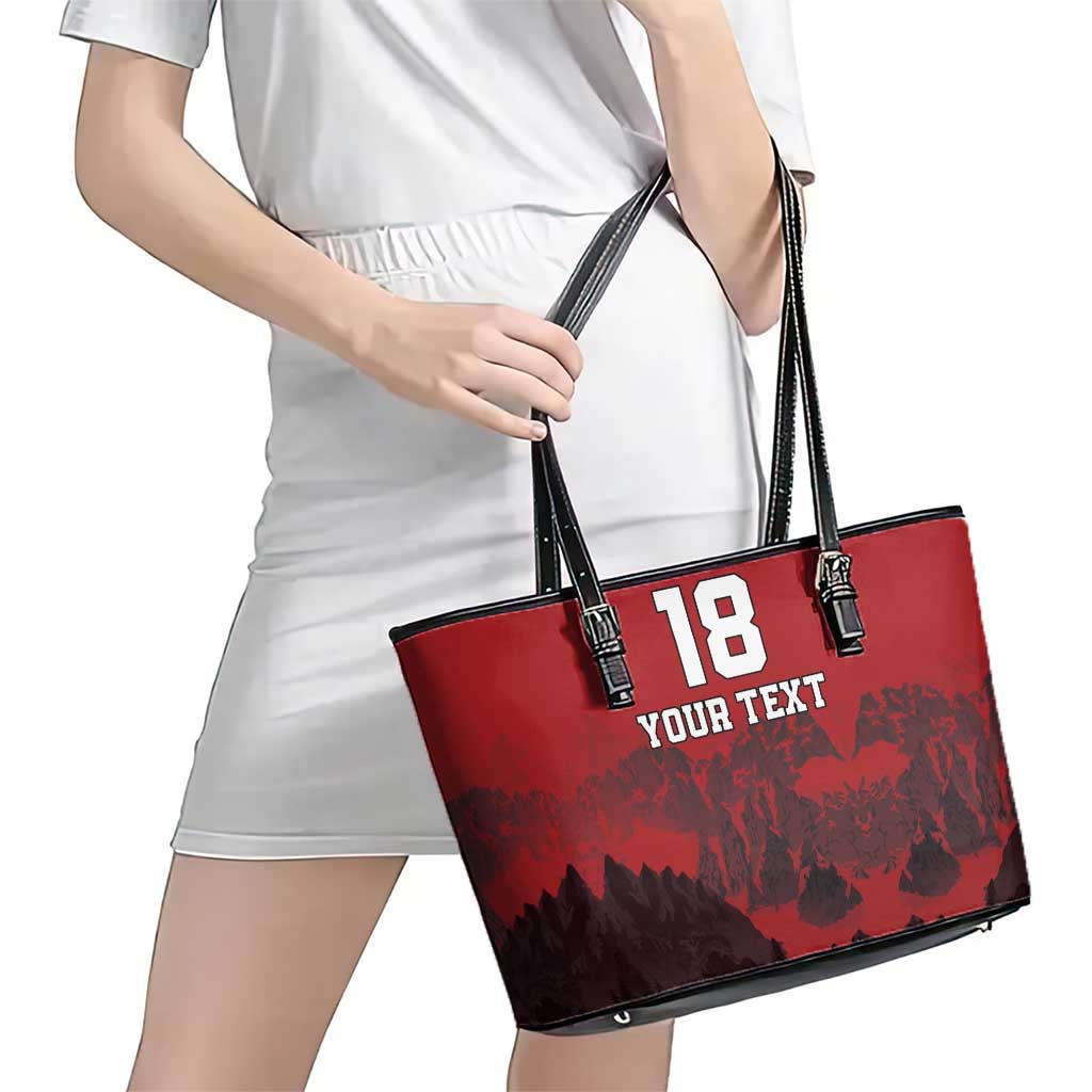 Custom Aosta Valley Leather Tote Bag Mont Blanc Sporty Style - Wonder Print Shop