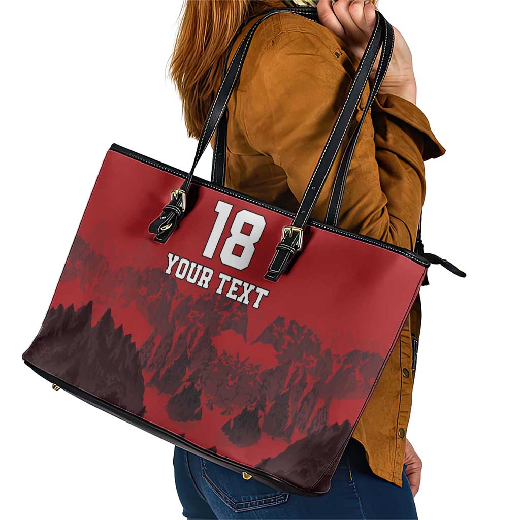 Custom Aosta Valley Leather Tote Bag Mont Blanc Sporty Style - Wonder Print Shop