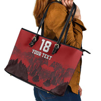 Custom Aosta Valley Leather Tote Bag Mont Blanc Sporty Style - Wonder Print Shop