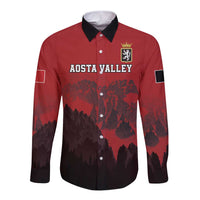 Custom Aosta Valley Long Sleeve Button Shirt Mont Blanc Sporty Style - Wonder Print Shop