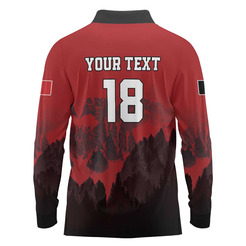 Custom Aosta Valley Long Sleeve Polo Shirt Mont Blanc Sporty Style - Wonder Print Shop