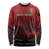 Custom Aosta Valley Long Sleeve Shirt Mont Blanc Sporty Style - Wonder Print Shop