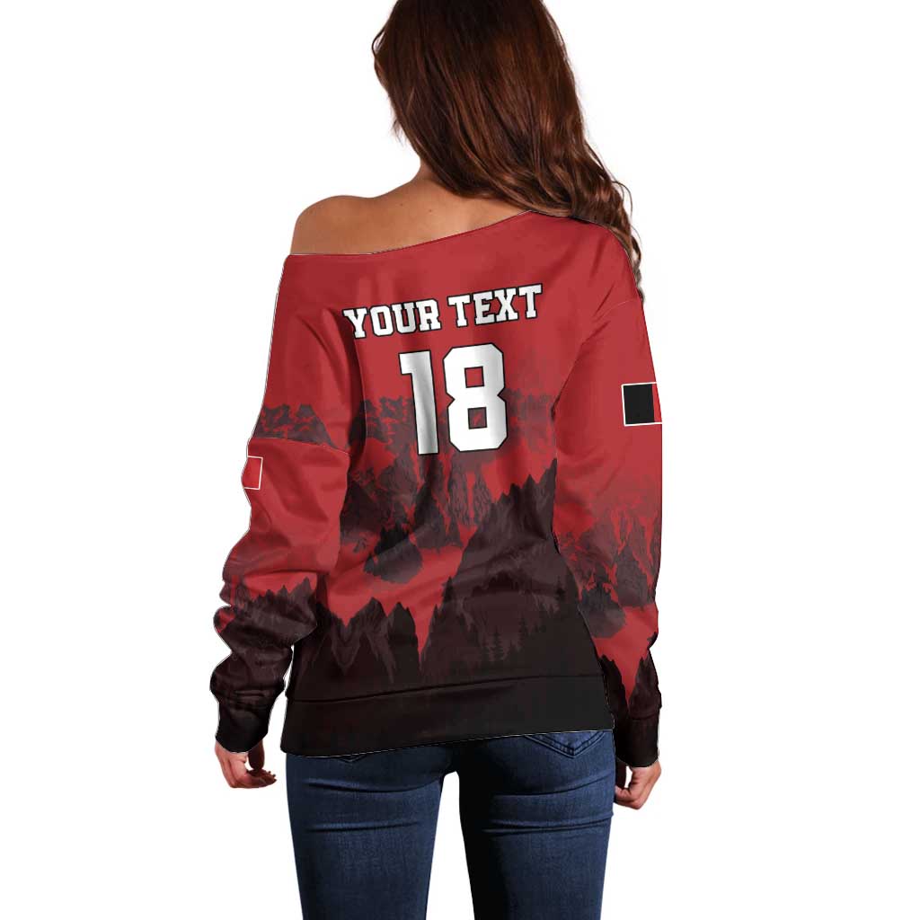 Custom Aosta Valley Off Shoulder Sweater Mont Blanc Sporty Style - Wonder Print Shop