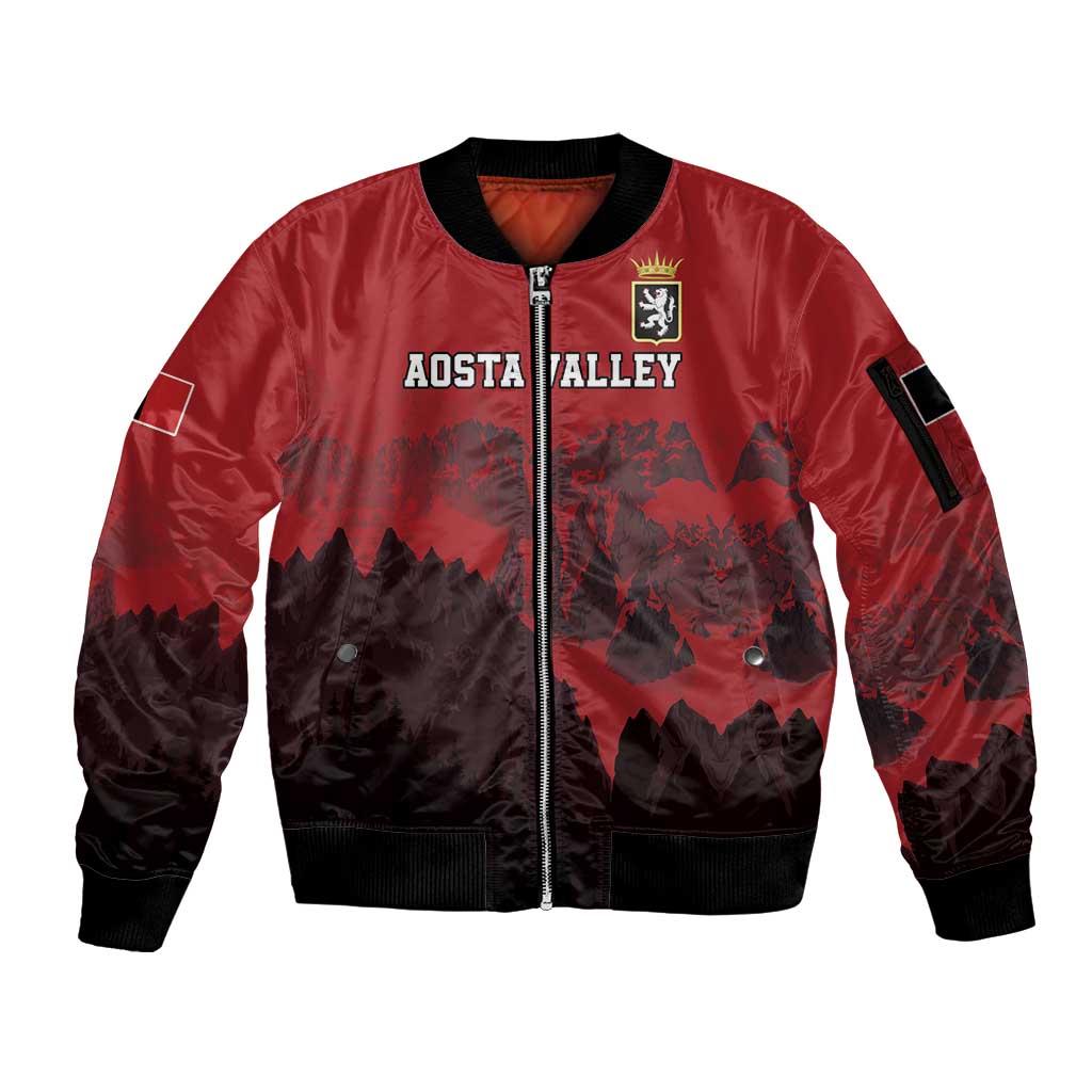 Custom Aosta Valley Sleeve Zip Bomber Jacket Mont Blanc Sporty Style - Wonder Print Shop